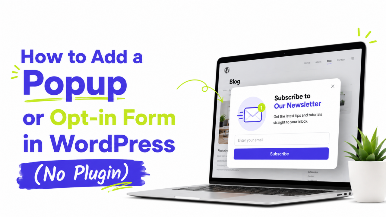 How to Add a Popup or Opt-in Form in WordPress (No Plugin)