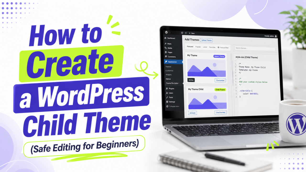 How to Create a WordPress Child Theme (Safe Editing for Beginners)