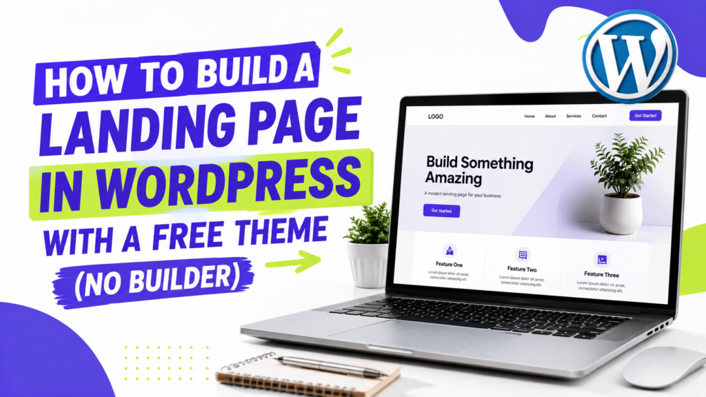 How to Build a Landing Page in WordPress With a Free Theme (No Builder)