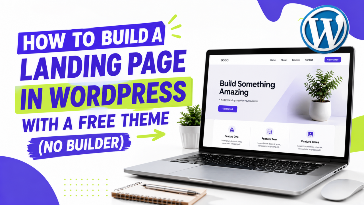 How to Build a Landing Page in WordPress With a Free Theme (No Builder)